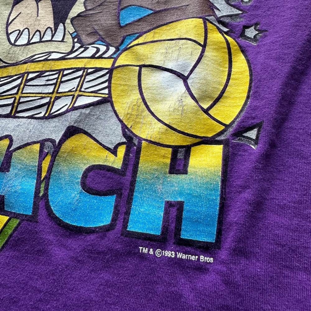 Vintage 1993 Taz To The Beach Looney Tunes Tee - Picture 4 of 6
